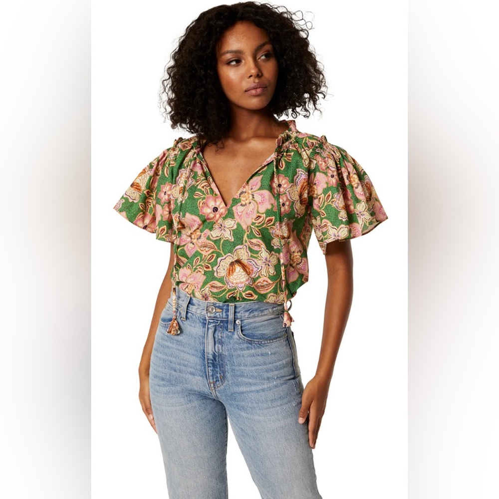Misa | Suparna Floral Print Top | Color Kelly Blossoms XS